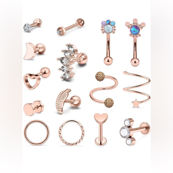 Rose gold earring bunch - Picture 1 of 1